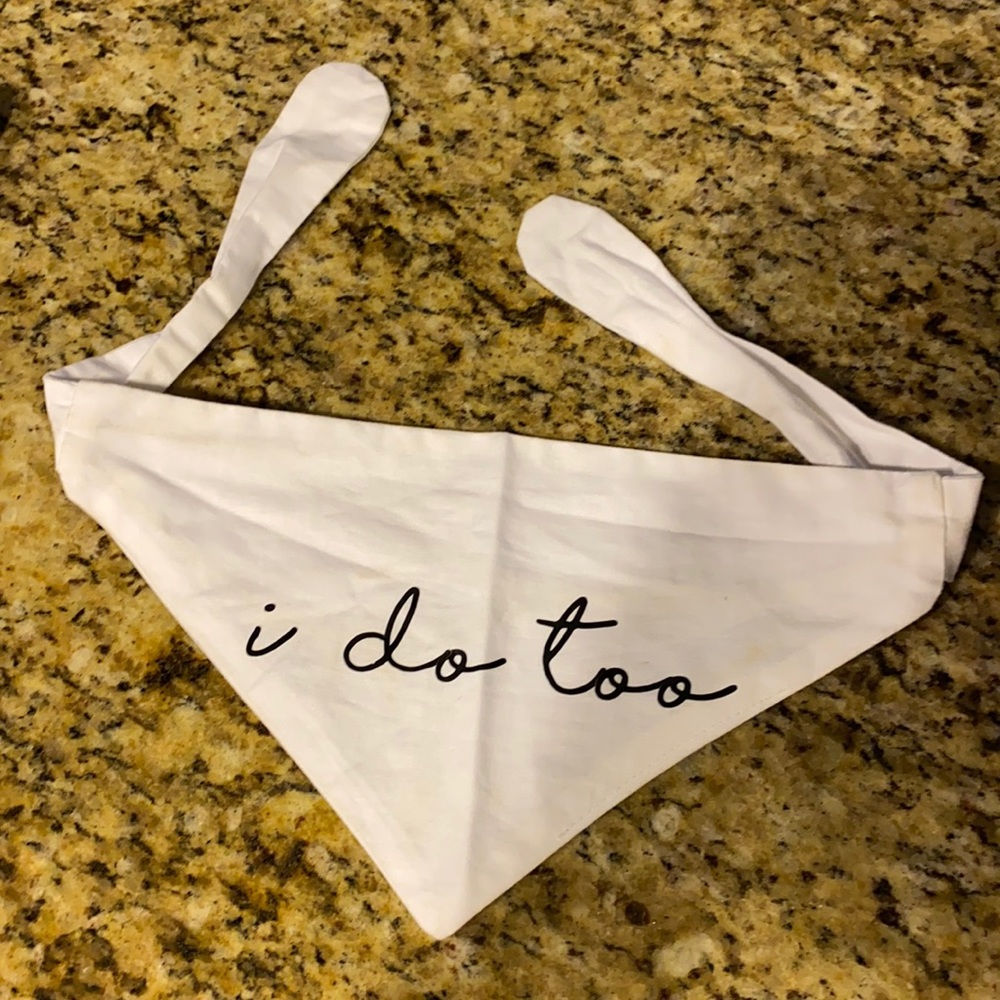 “I do too” wedding dog bandana (small / medium sized dogs)